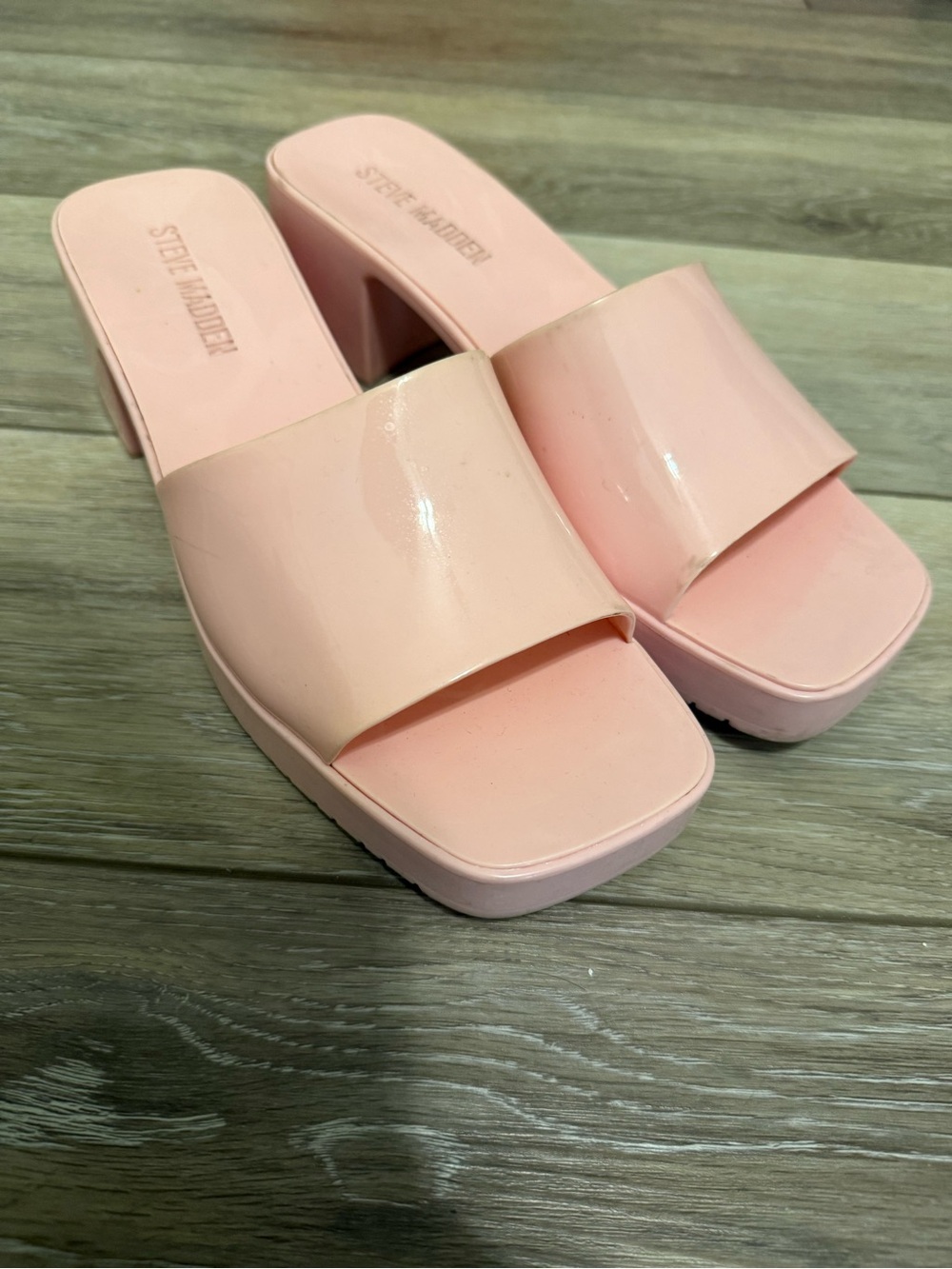 🩷Steve Madden Pink Jelly Block Heel Sandals - Polly pocket vibes - size 9 🩷